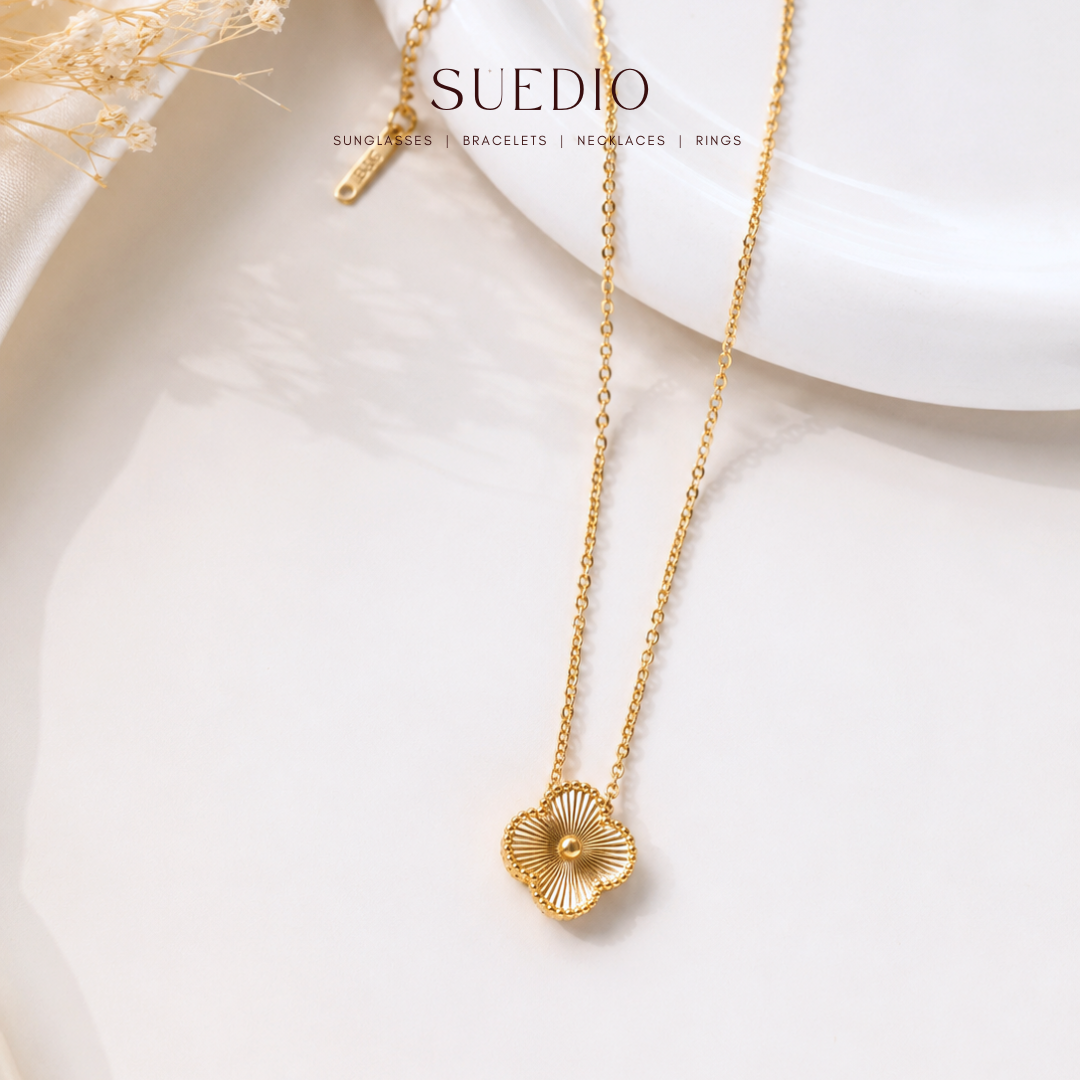 Single Laser Petal Clover Necklace
