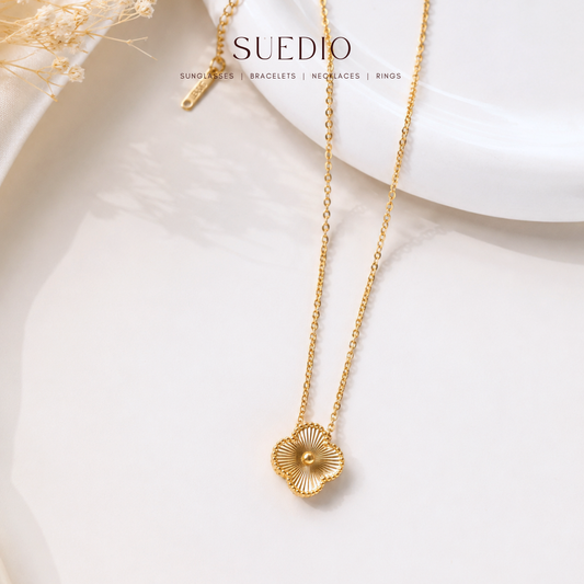 Single Laser Petal Clover Necklace