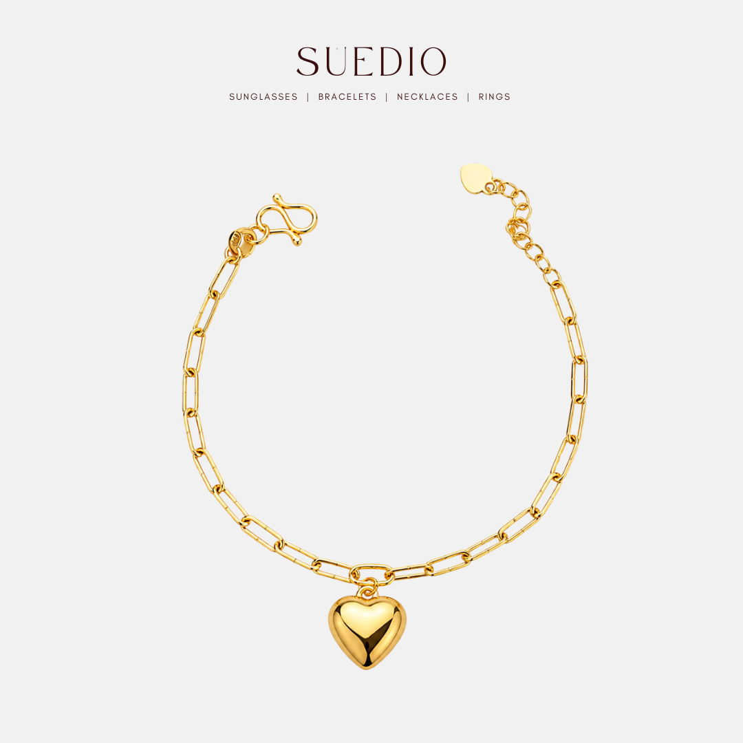Solid Heart Gold plated Bracelet
