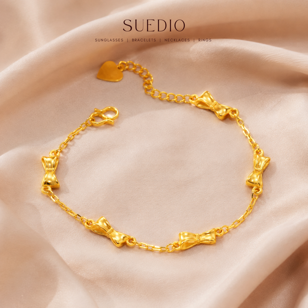 Mini Ribbon Bracelet 24k Gold plated