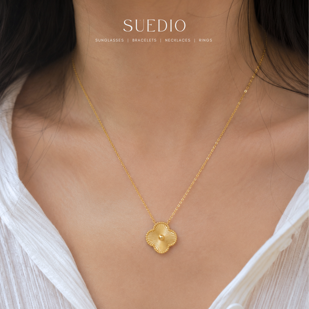 Single Laser Petal Clover Necklace