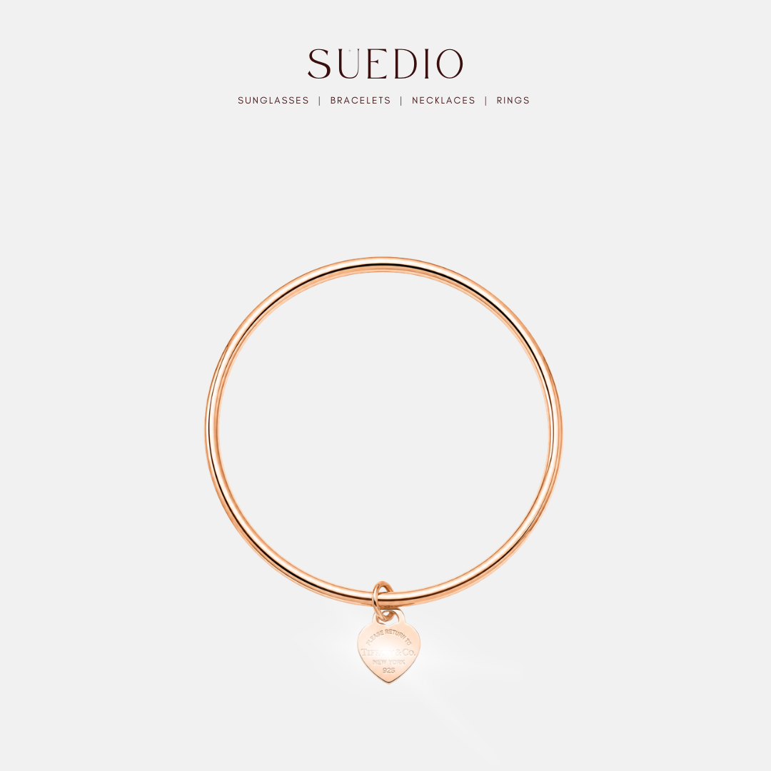 Turquoise Heart Rose Gold Bangle